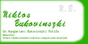 miklos bukovinszki business card